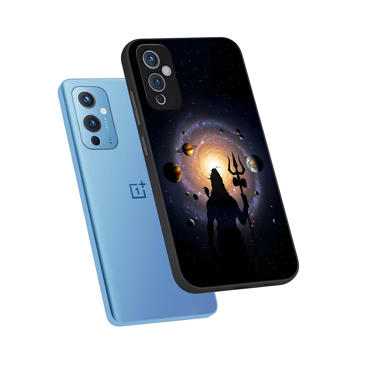  Galactic Shiva Vision phone case For OnePlus 9 showing premium glass back cover with detailed artwork