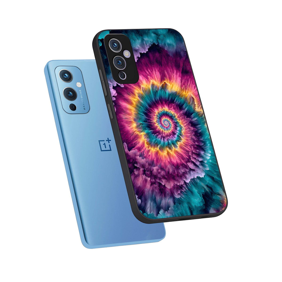  Galactic Spiral Burst phone case For OnePlus 9 showing premium glass back cover with detailed artwork