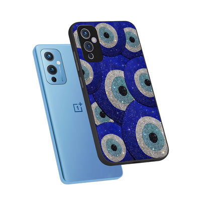  Galaxy Eye Flow phone case For OnePlus 9 showing premium glass back cover with detailed artwork