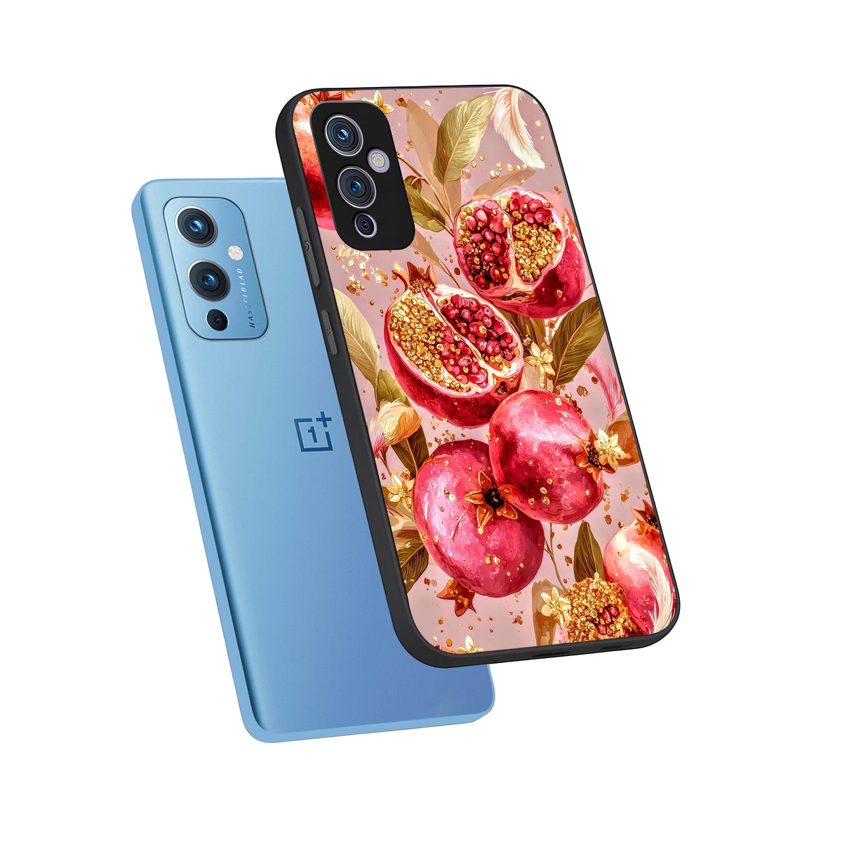  Golden Bloom Glow phone case For OnePlus 9 showing premium glass back cover with detailed artwork