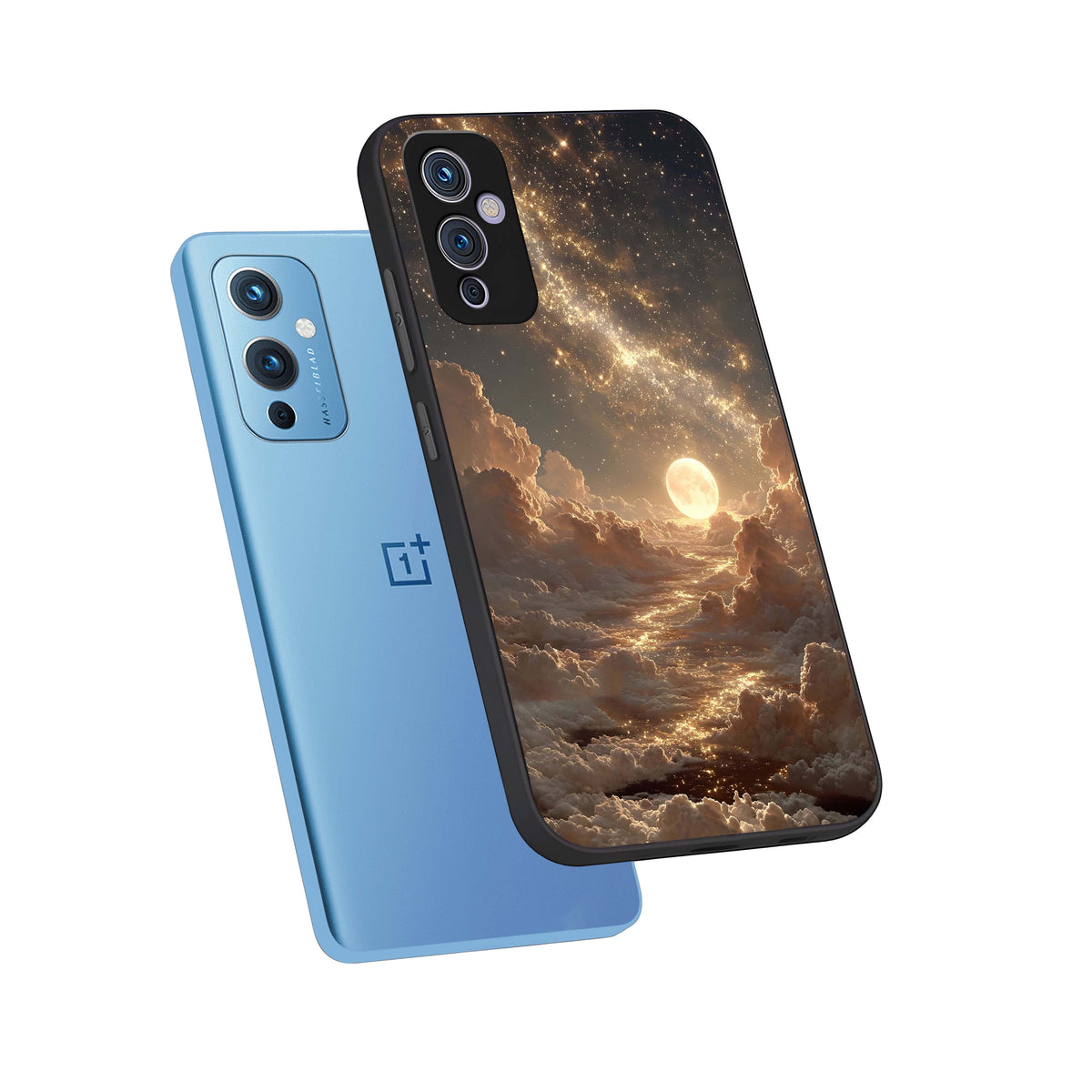  Golden Sky Dream phone case For OnePlus 9 showing premium glass back cover with detailed artwork
