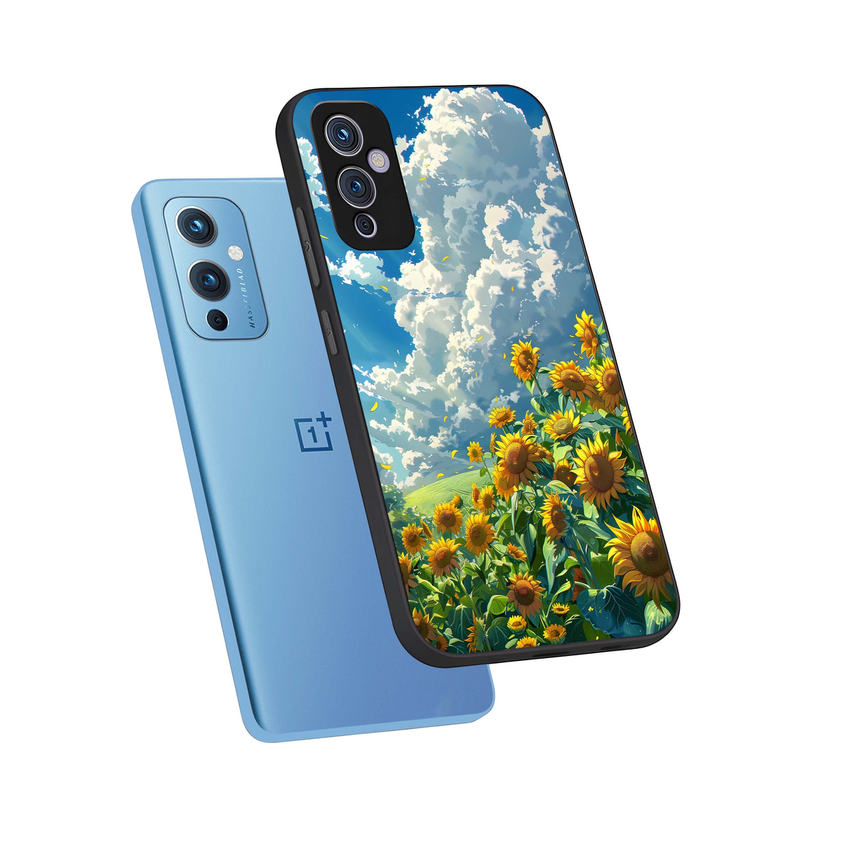  Golden Sun Glory phone case For OnePlus 9 showing premium glass back cover with detailed artwork