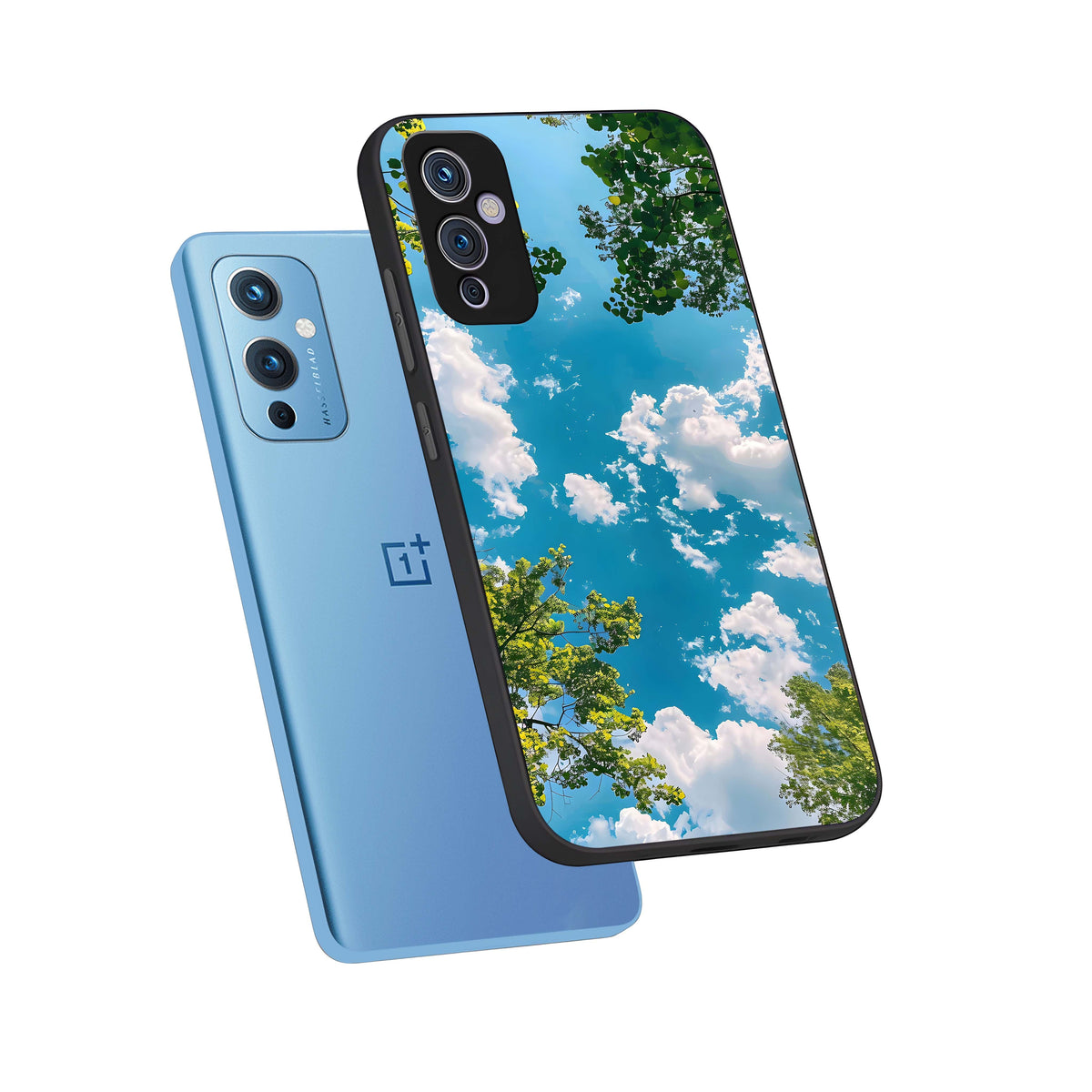  Green Moon Energy phone case For OnePlus 9 showing premium glass back cover with detailed artwork