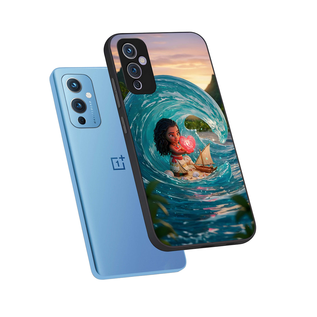  Heart of Ocean phone case For OnePlus 9 showing premium glass back cover with detailed artwork