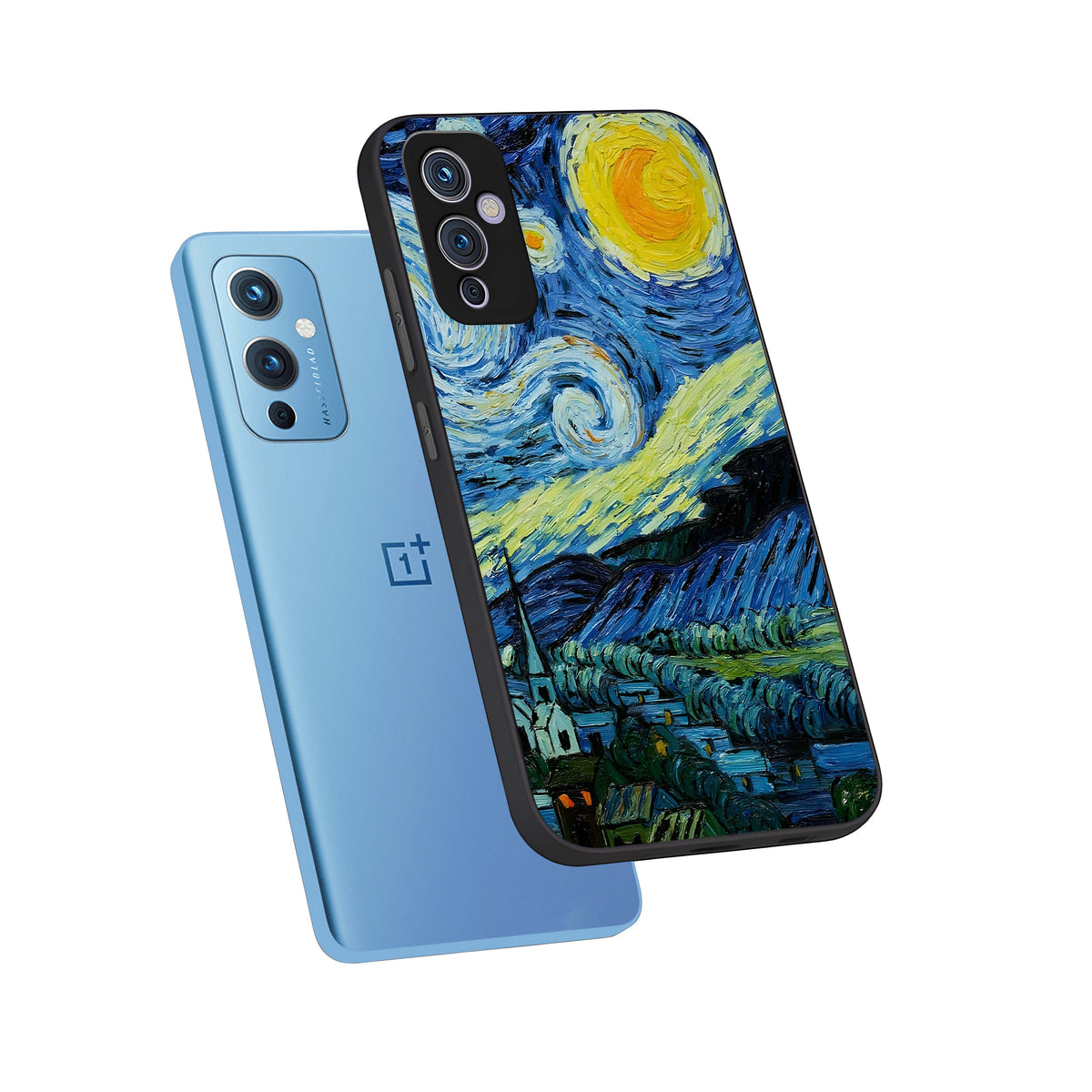  Inspired Van Gogh Art phone case For OnePlus 9 showing premium glass back cover with detailed artwork