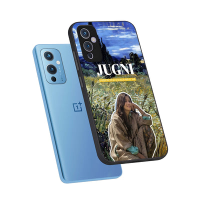  Jugni Soul Vibes phone case For OnePlus 9 showing premium glass back cover with detailed artwork