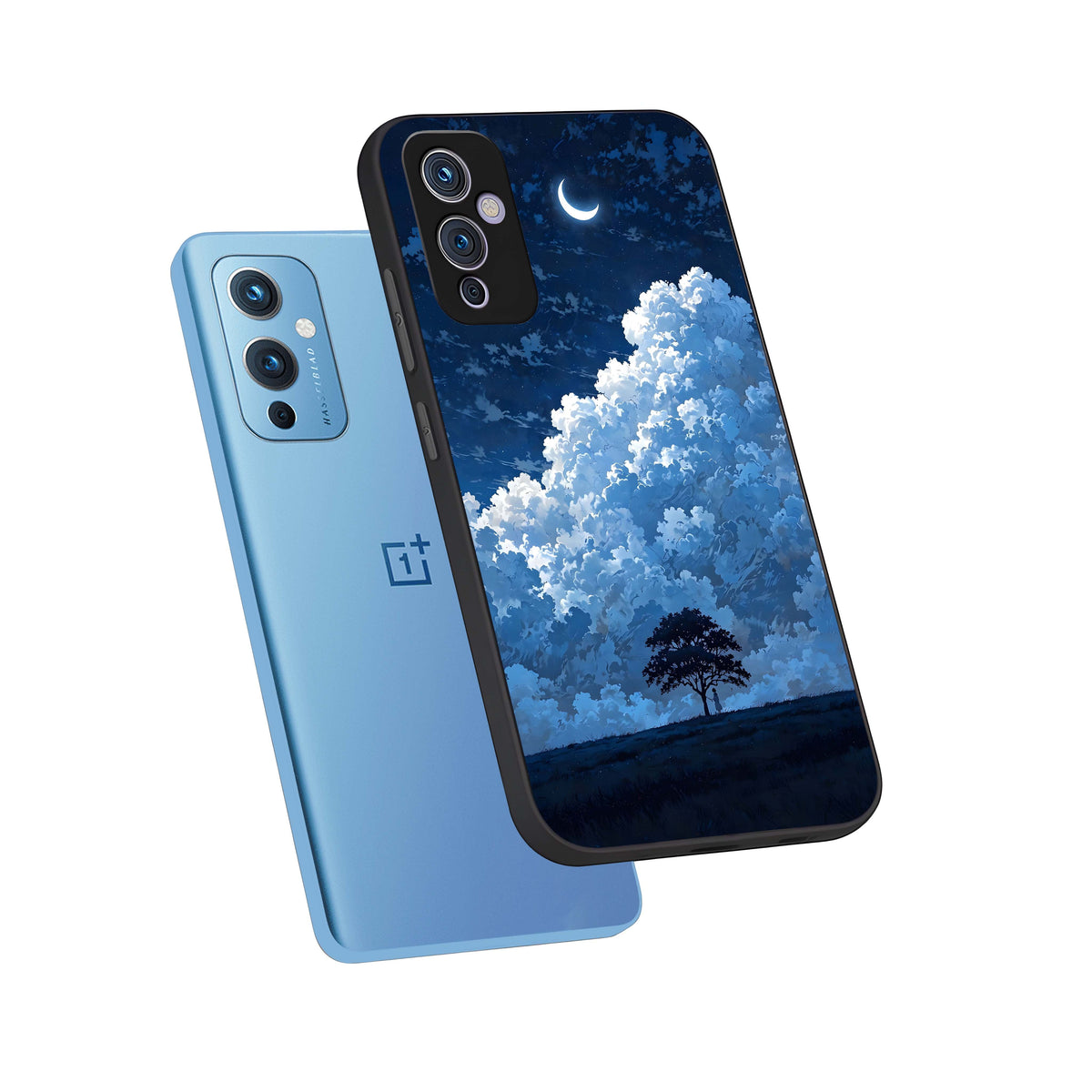  Midnight Sky Serenity phone case For OnePlus 9 showing premium glass back cover with detailed artwork