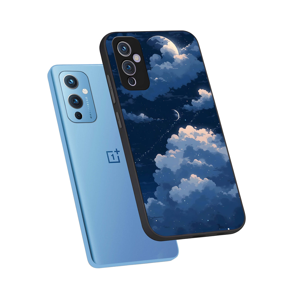  Moon Dream Haze phone case For OnePlus 9 showing premium glass back cover with detailed artwork
