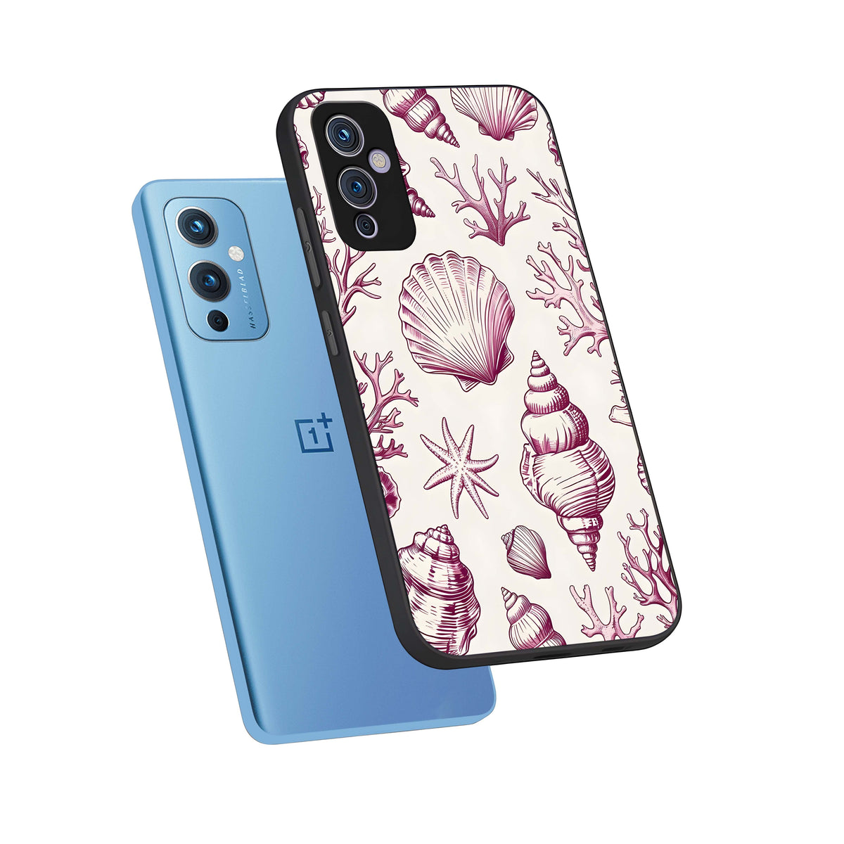  Pink Power Sparks phone case For OnePlus 9 showing premium glass back cover with detailed artwork