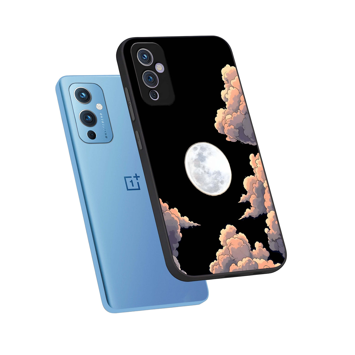  Shade Cloud Moon phone case For OnePlus 9 showing premium glass back cover with detailed artwork