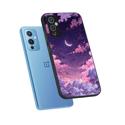  Sky Drift Clouds phone case For OnePlus 9 showing premium glass back cover with detailed artwork