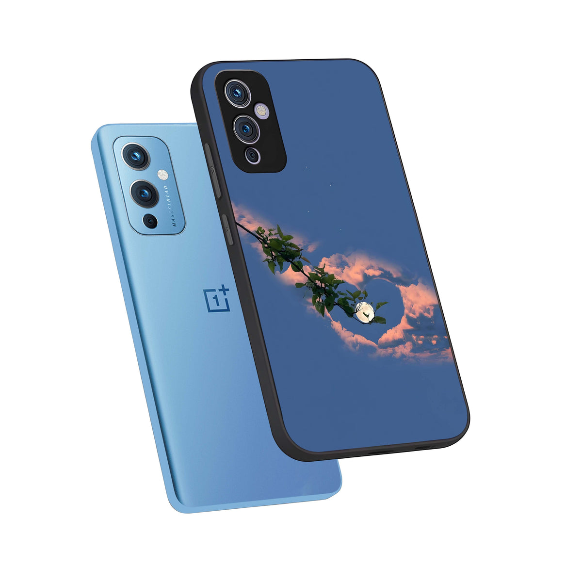  Sky Under Tree phone case For OnePlus 9 showing premium glass back cover with detailed artwork