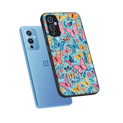  Spring Wing Garden phone case For OnePlus 9 showing premium glass back cover with detailed artwork
