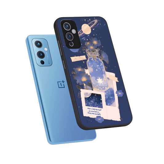  Starlit Cosmic Jar phone case For OnePlus 9 showing premium glass back cover with detailed artwork