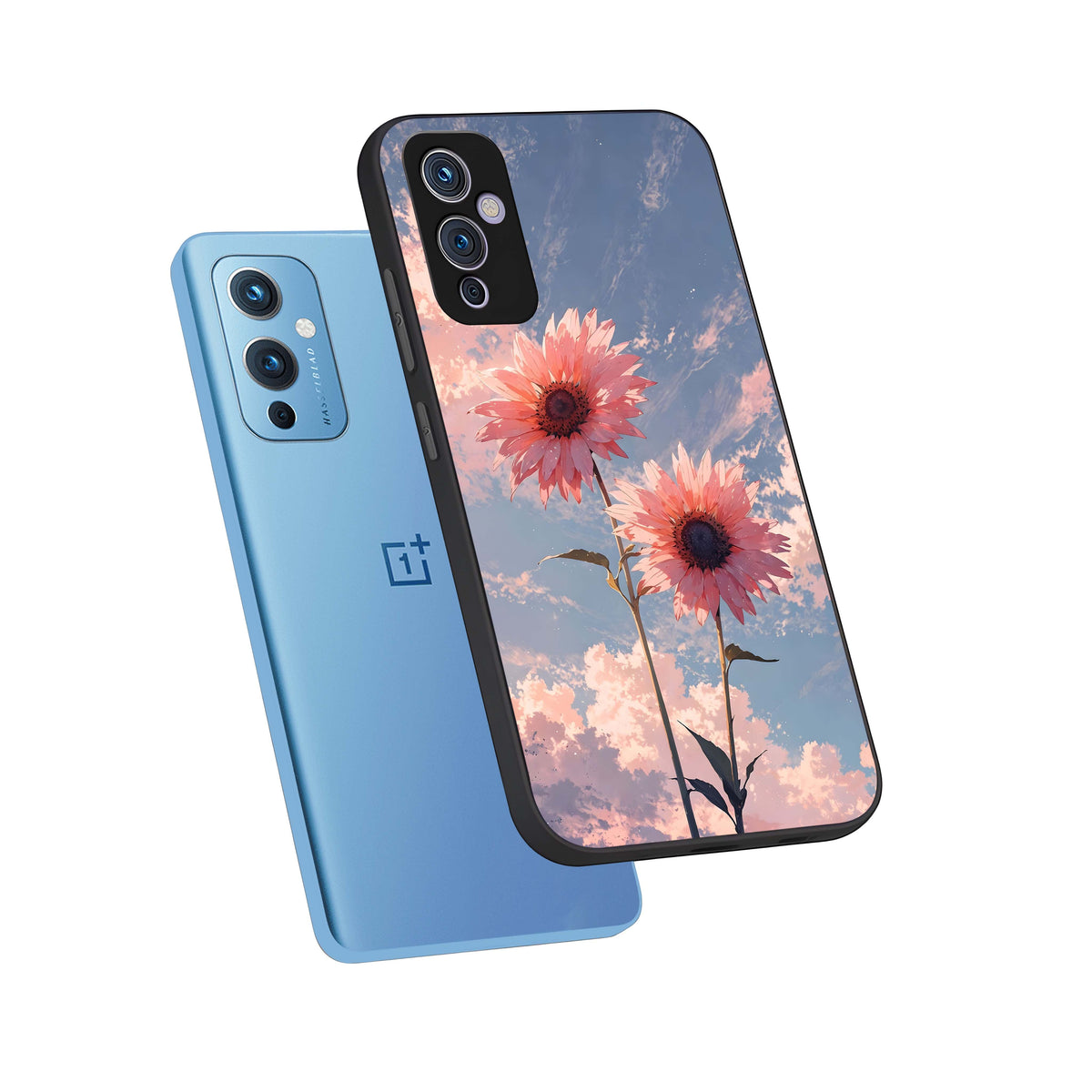  Sun Moon Balance phone case For OnePlus 9 showing premium glass back cover with detailed artwork