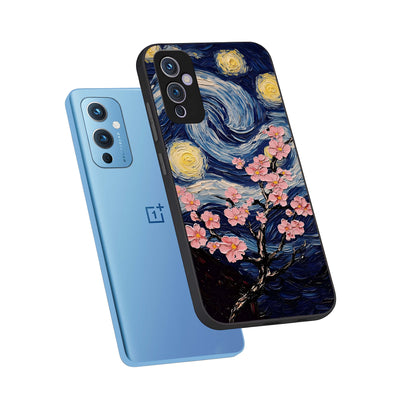  Van Gogh Scenery phone case For OnePlus 9 showing premium glass back cover with detailed artwork