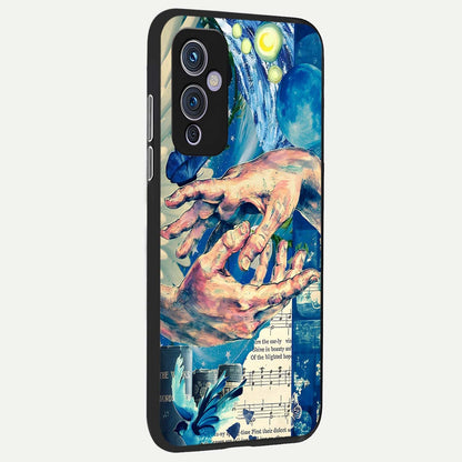  Aesthetic Divider back cover For OnePlus 9 slim fit glass case with vibrant aesthetic design