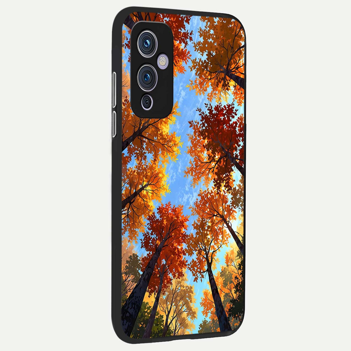  Autumn Sky Rise back cover For OnePlus 9 slim fit glass case with vibrant aesthetic design