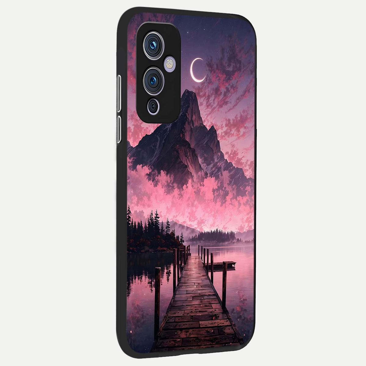  Beautiful Mountain View back cover For OnePlus 9 slim fit glass case with vibrant aesthetic design