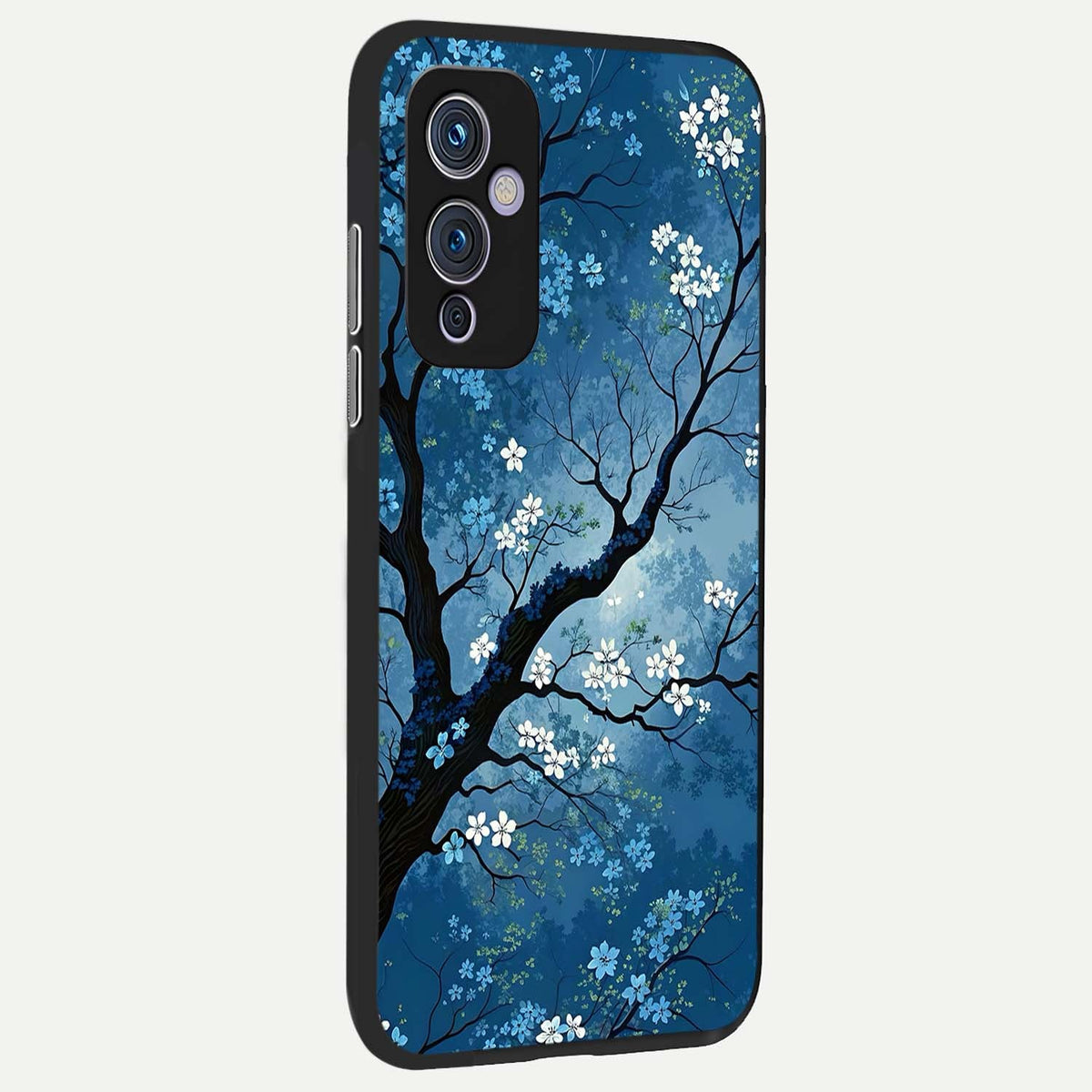  Blue Tree Serenity back cover For OnePlus 9 slim fit glass case with vibrant aesthetic design