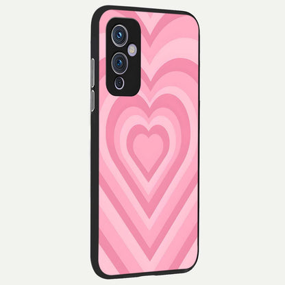  Blush Heart Waves back cover For OnePlus 9 slim fit glass case with vibrant aesthetic design