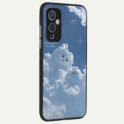  Cloud Bunny Dreams back cover For OnePlus 9 slim fit glass case with vibrant aesthetic design