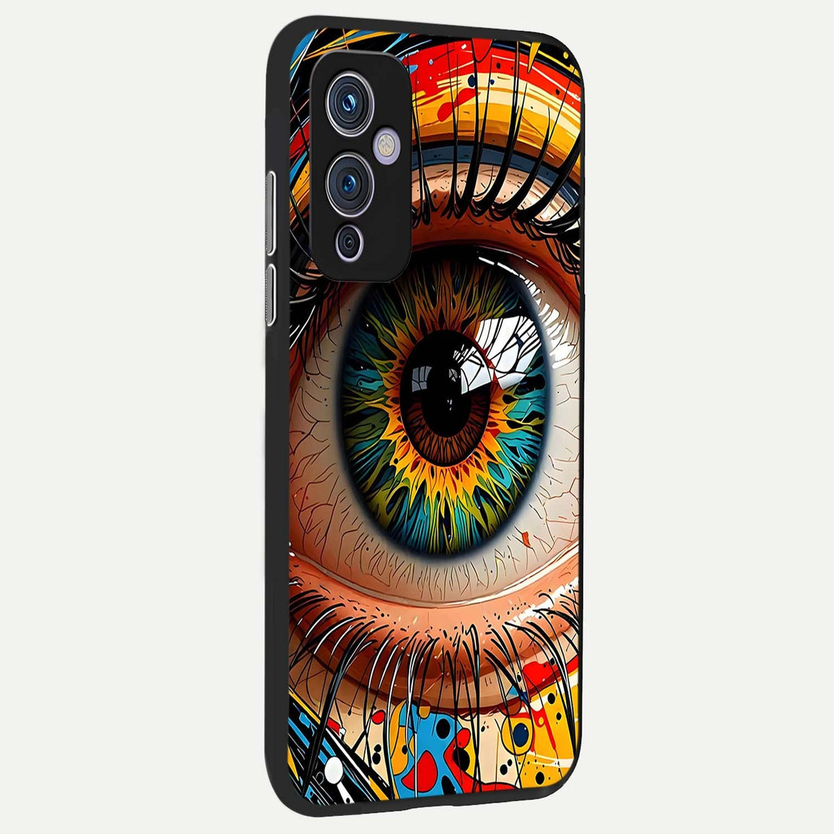  Colorful Eye back cover For OnePlus 9 slim fit glass case with vibrant aesthetic design