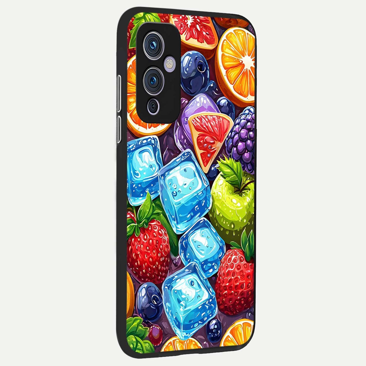  Colorful Fruits with Ice back cover For OnePlus 9 slim fit glass case with vibrant aesthetic design