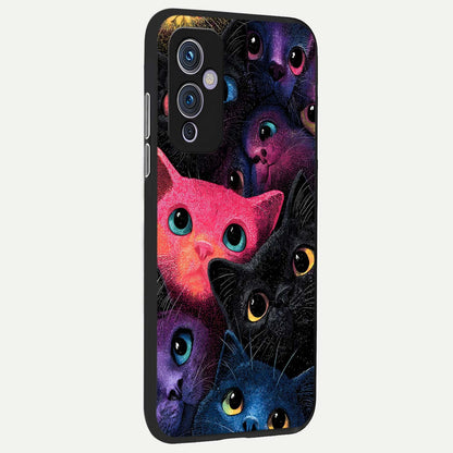  Cosmic Cats Dreams back cover For OnePlus 9 slim fit glass case with vibrant aesthetic design