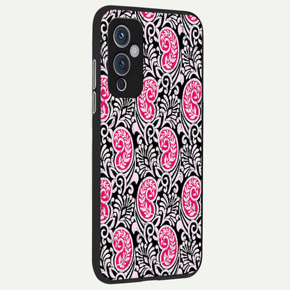  Crimson Paisley Charm back cover For OnePlus 9 slim fit glass case with vibrant aesthetic design