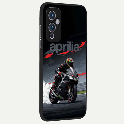 Dark Aprilla back cover For OnePlus 9 slim fit glass case with vibrant aesthetic design