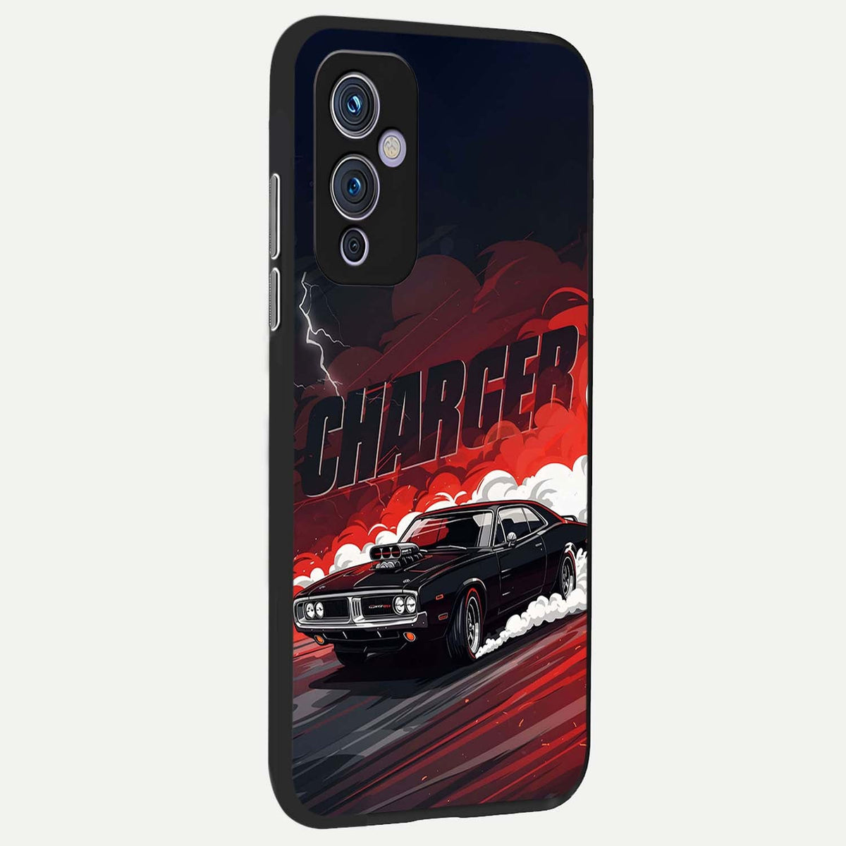  Dark Charger Fury back cover For OnePlus 9 slim fit glass case with vibrant aesthetic design