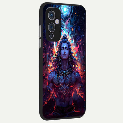  Divine Fire Shiv back cover For OnePlus 9 slim fit glass case with vibrant aesthetic design