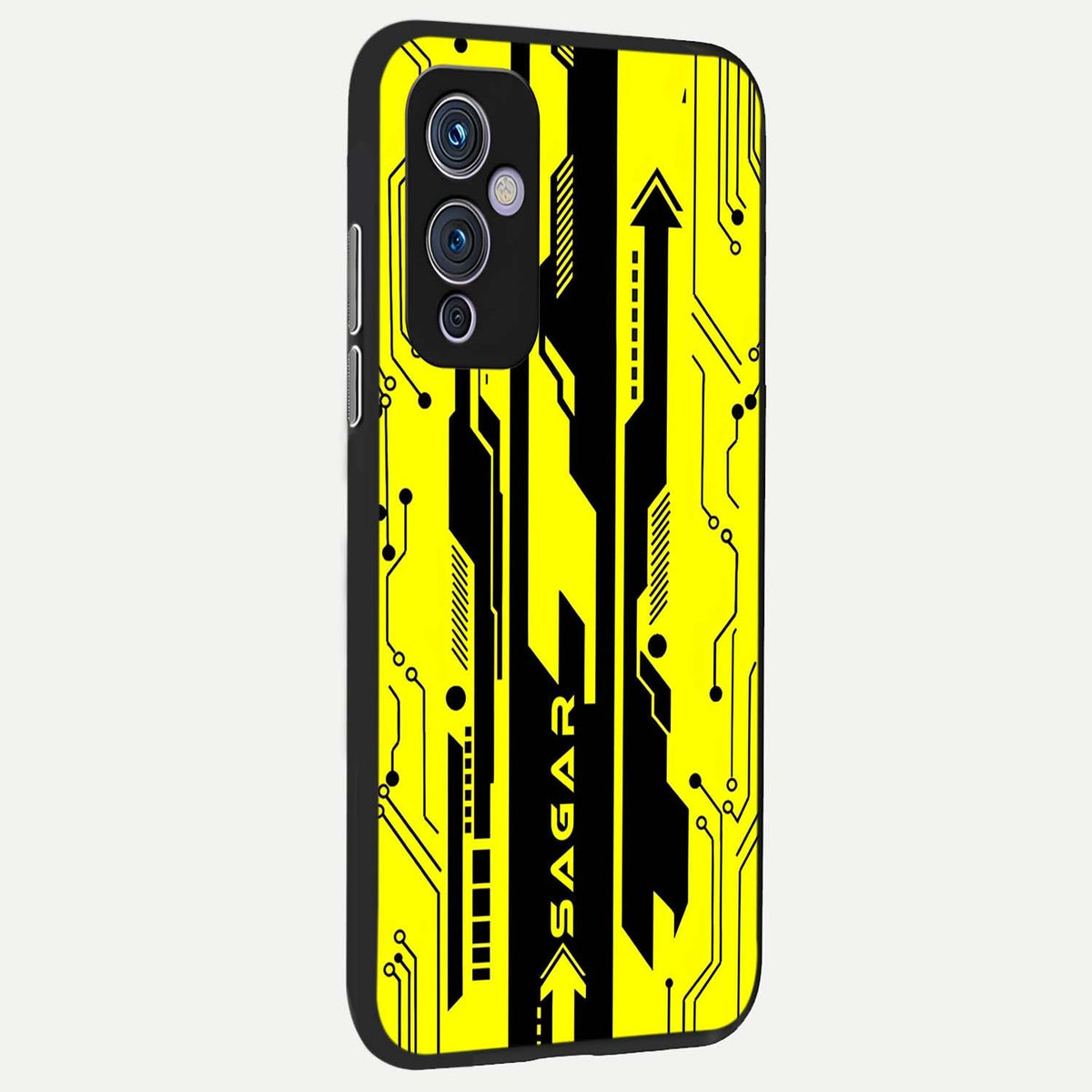  Electric Pulse CYBERPUNK Custom Name back cover For OnePlus 9 slim fit glass case with vibrant aesthetic design