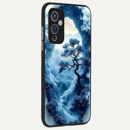  Frozen Serenity Gate back cover For OnePlus 9 slim fit glass case with vibrant aesthetic design