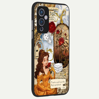  Golden Dream Belle back cover For OnePlus 9 slim fit glass case with vibrant aesthetic design