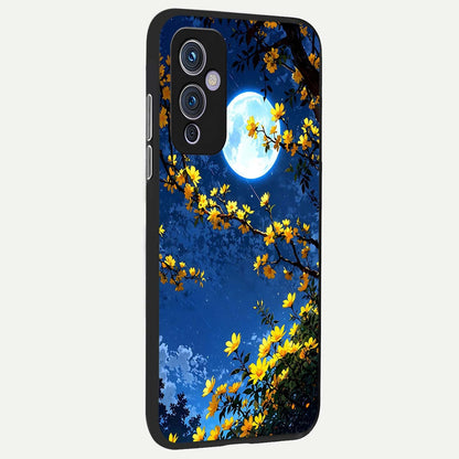  Golden Night Glow back cover For OnePlus 9 slim fit glass case with vibrant aesthetic design