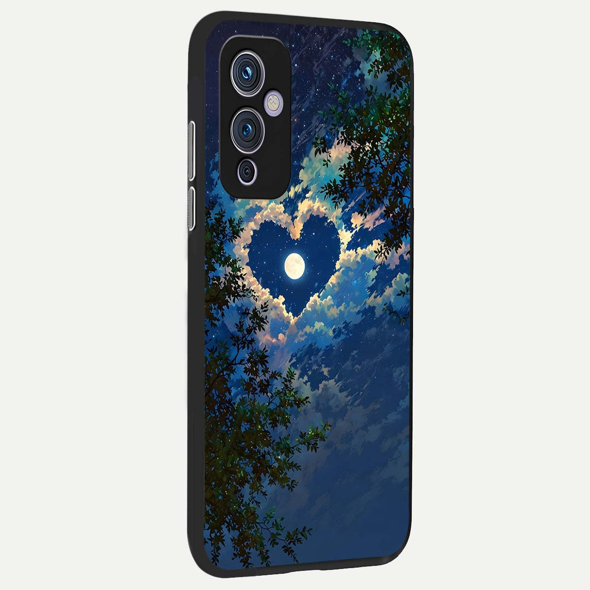  Heart With Moon Sky back cover For OnePlus 9 slim fit glass case with vibrant aesthetic design