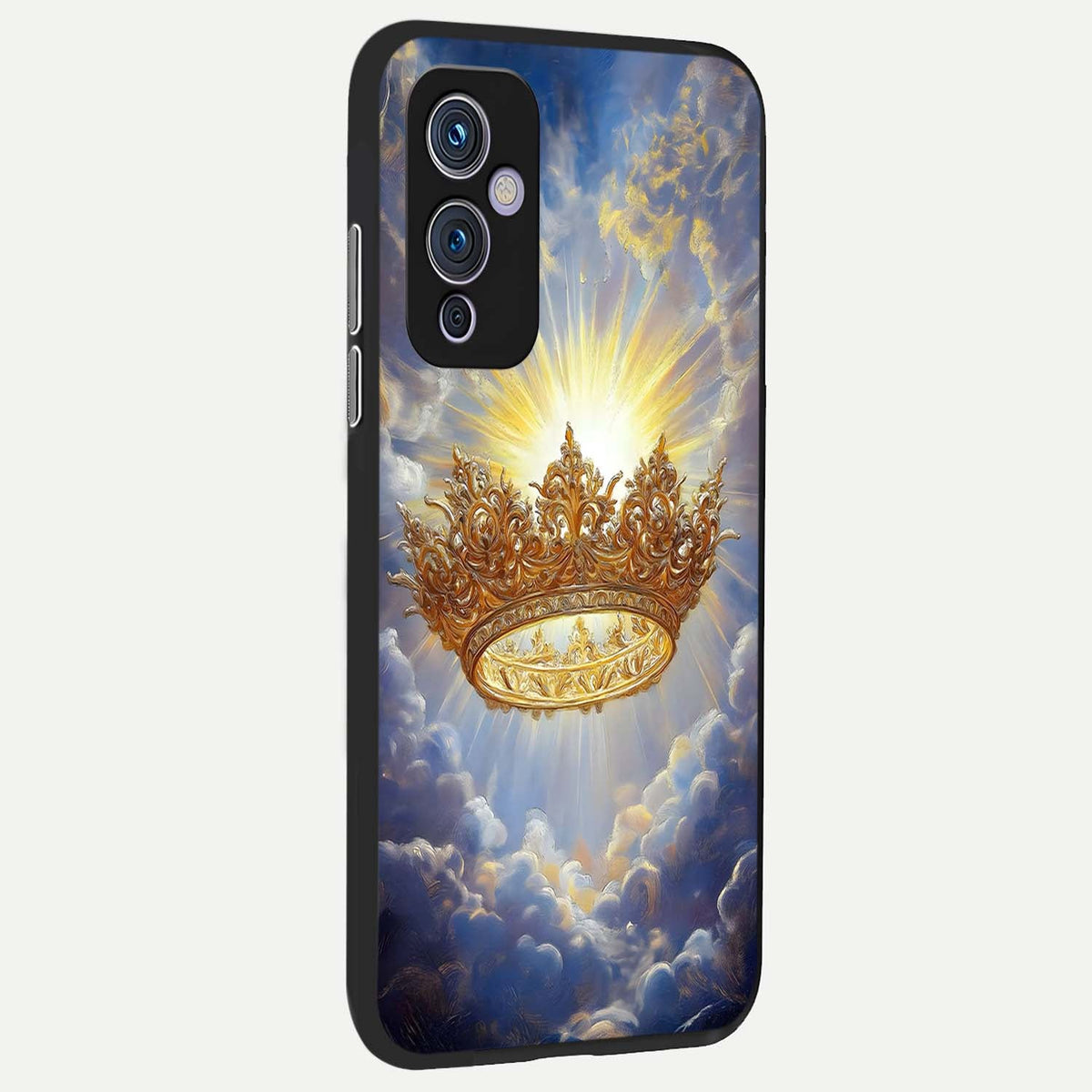  Heavenly Crown Light back cover For OnePlus 9 slim fit glass case with vibrant aesthetic design