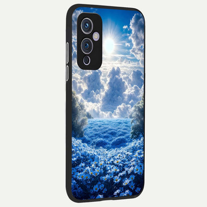  Heavenly Daisy Horizon back cover For OnePlus 9 slim fit glass case with vibrant aesthetic design