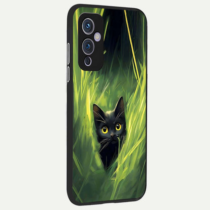  Hidden Cat Whisper back cover For OnePlus 9 slim fit glass case with vibrant aesthetic design