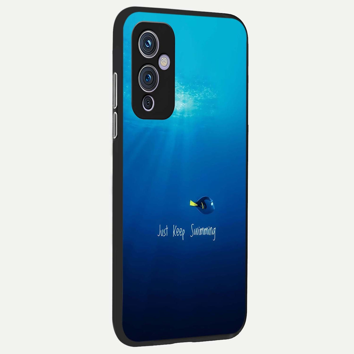  Just Keep Swimming back cover For OnePlus 9 slim fit glass case with vibrant aesthetic design
