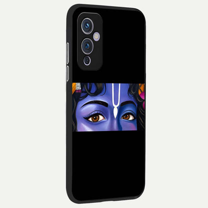  Krishna Eye back cover For OnePlus 9 slim fit glass case with vibrant aesthetic design