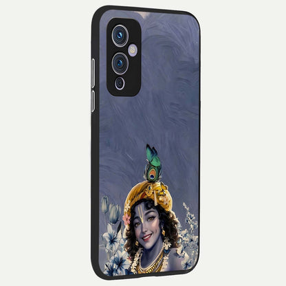  Lord Krishna back cover For OnePlus 9 slim fit glass case with vibrant aesthetic design
