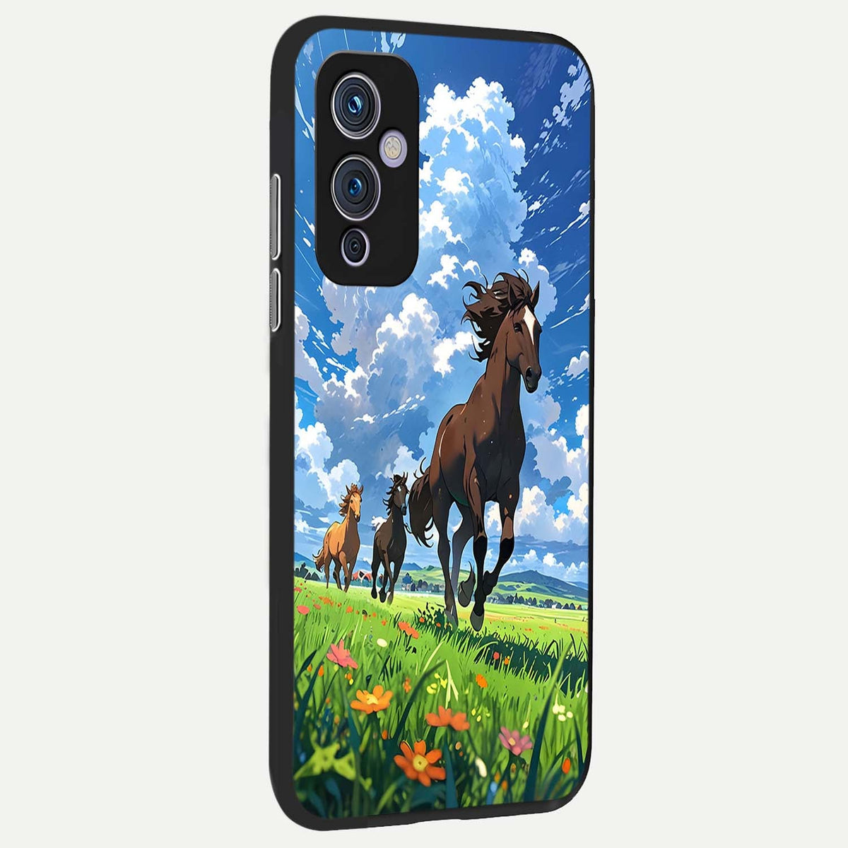  Majestic Horses Galloping back cover For OnePlus 9 slim fit glass case with vibrant aesthetic design
