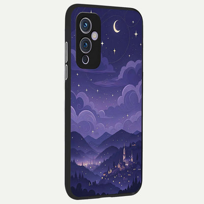  Minimal Night View back cover For OnePlus 9 slim fit glass case with vibrant aesthetic design
