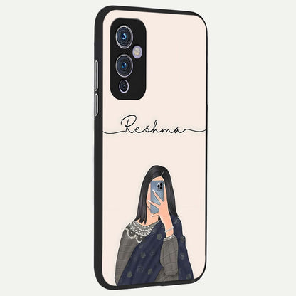  Mirror Mood Muse With Custom Name back cover For OnePlus 9 slim fit glass case with vibrant aesthetic design