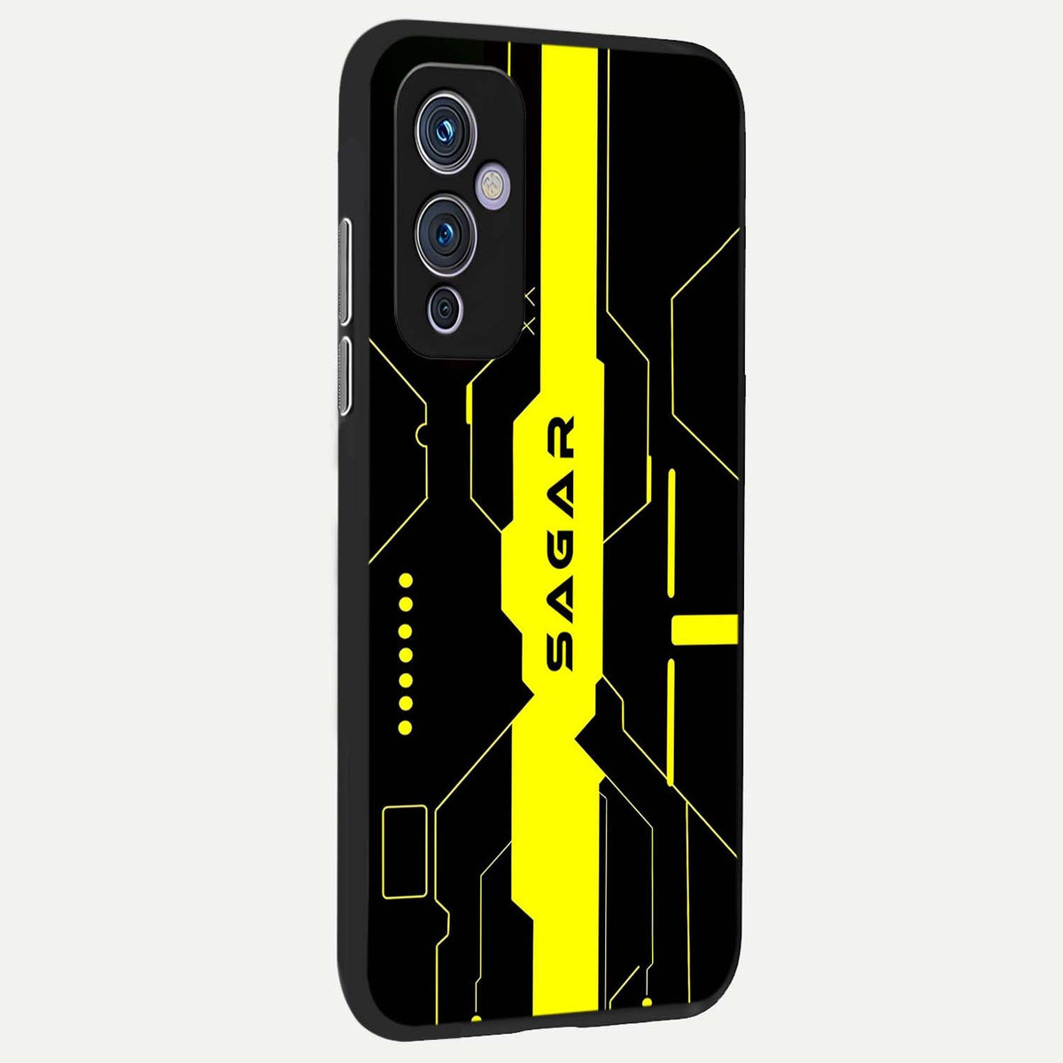  Neon CYBERPUNK Custom Name back cover For OnePlus 9 slim fit glass case with vibrant aesthetic design