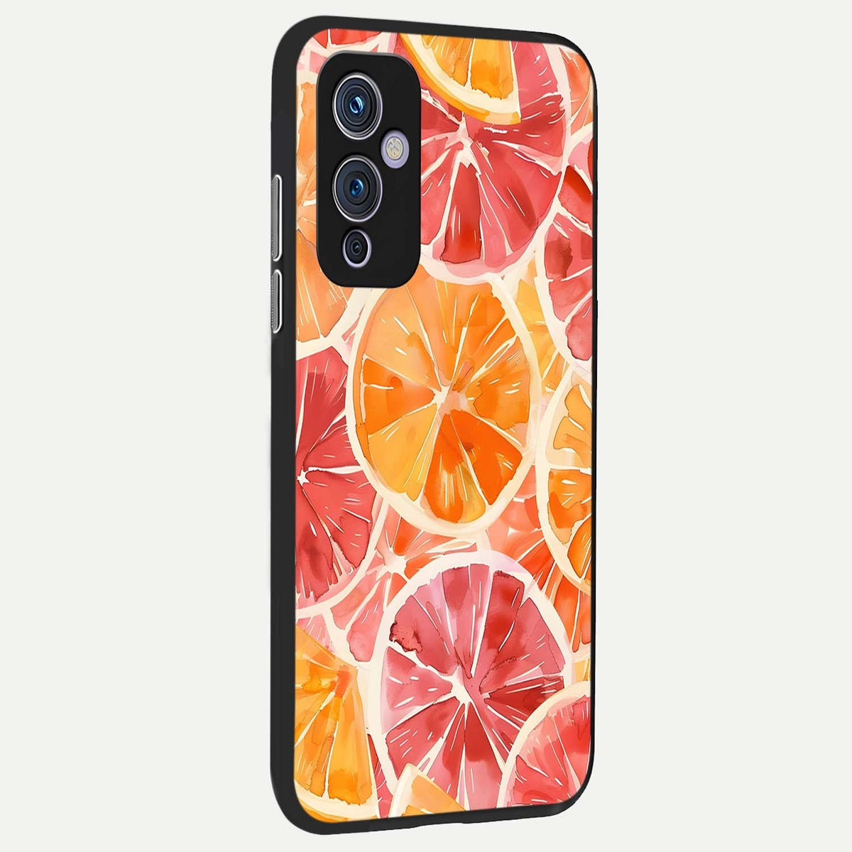  Orange Fruits Pattern back cover For OnePlus 9 slim fit glass case with vibrant aesthetic design