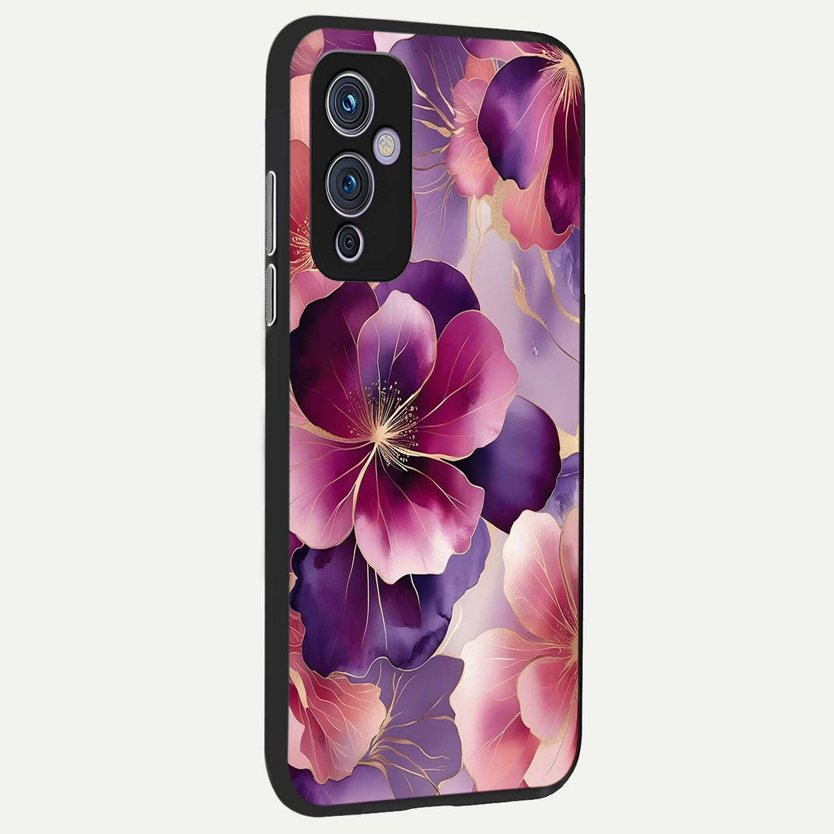  Pink Bouquet Florals back cover For OnePlus 9 slim fit glass case with vibrant aesthetic design